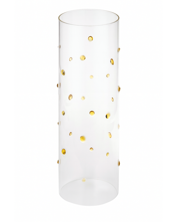 Embellished Glass Hurricane, Amber