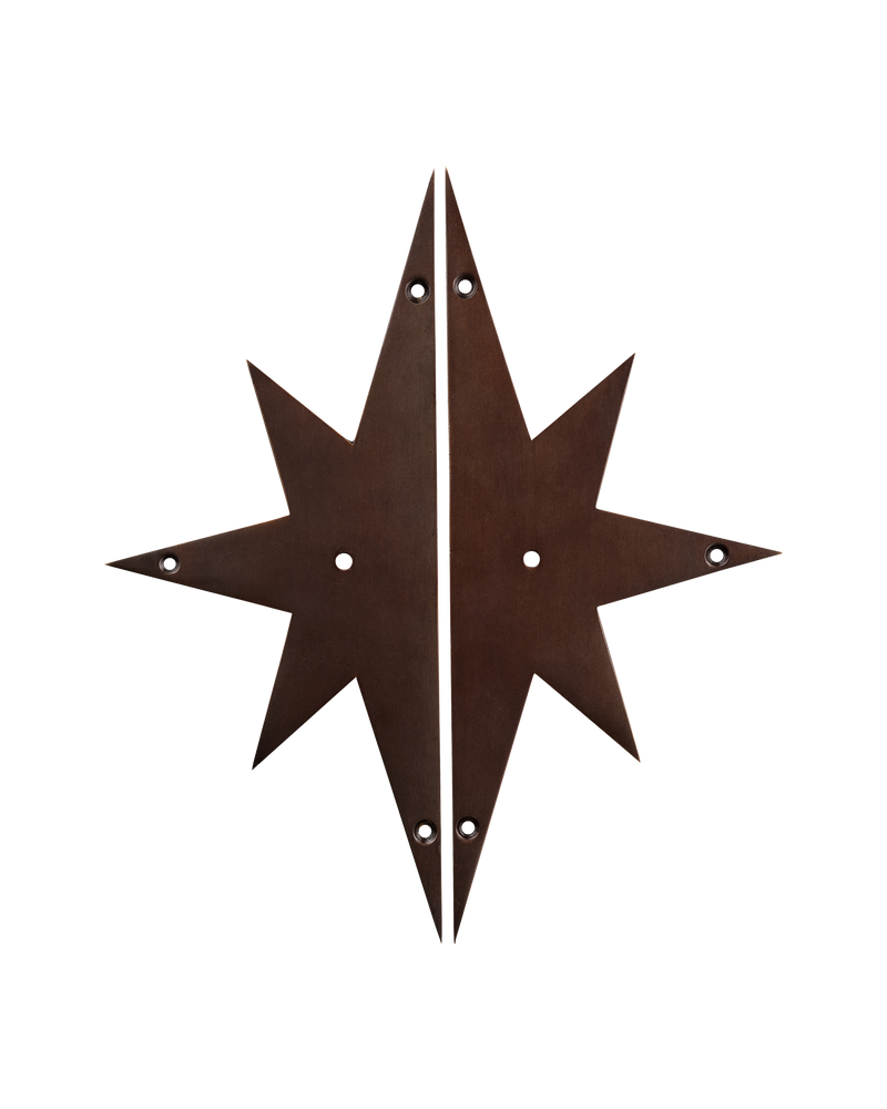 Pair of Star Backplates, Blackened Bronze