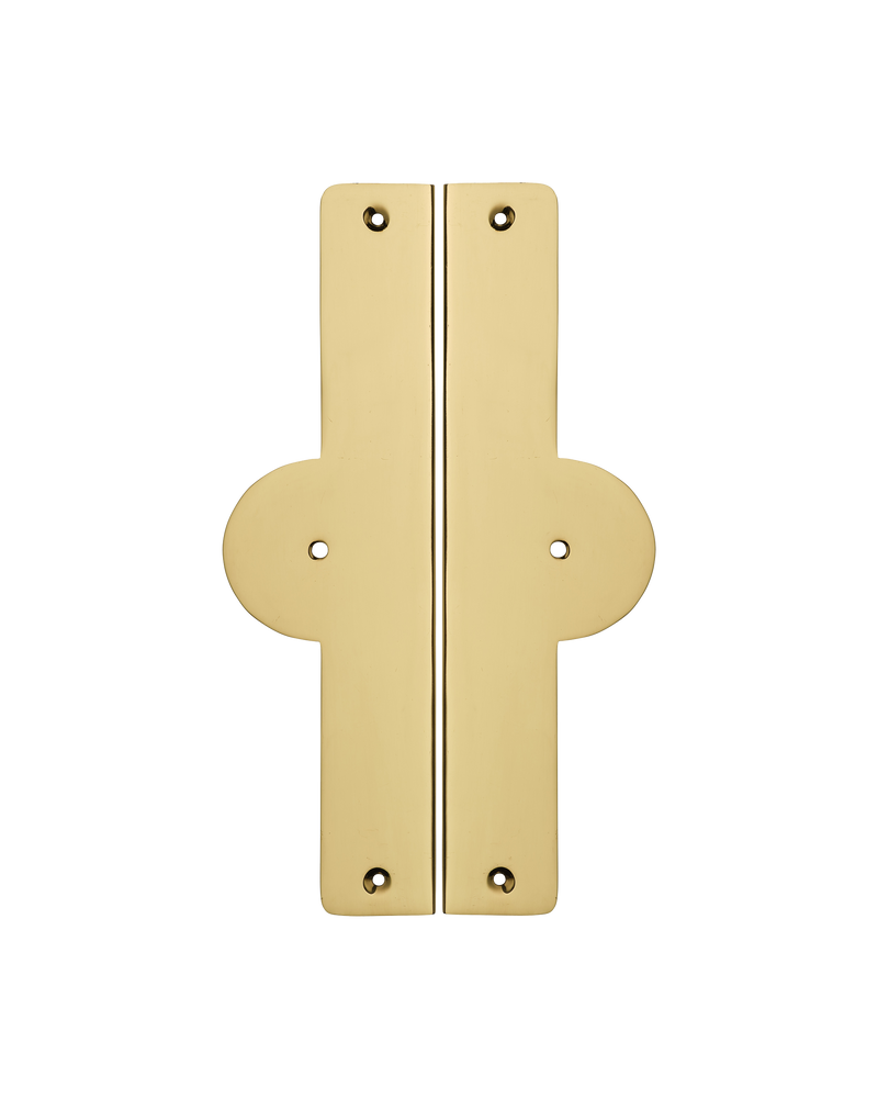 Pair of Arch Backplates, Brass