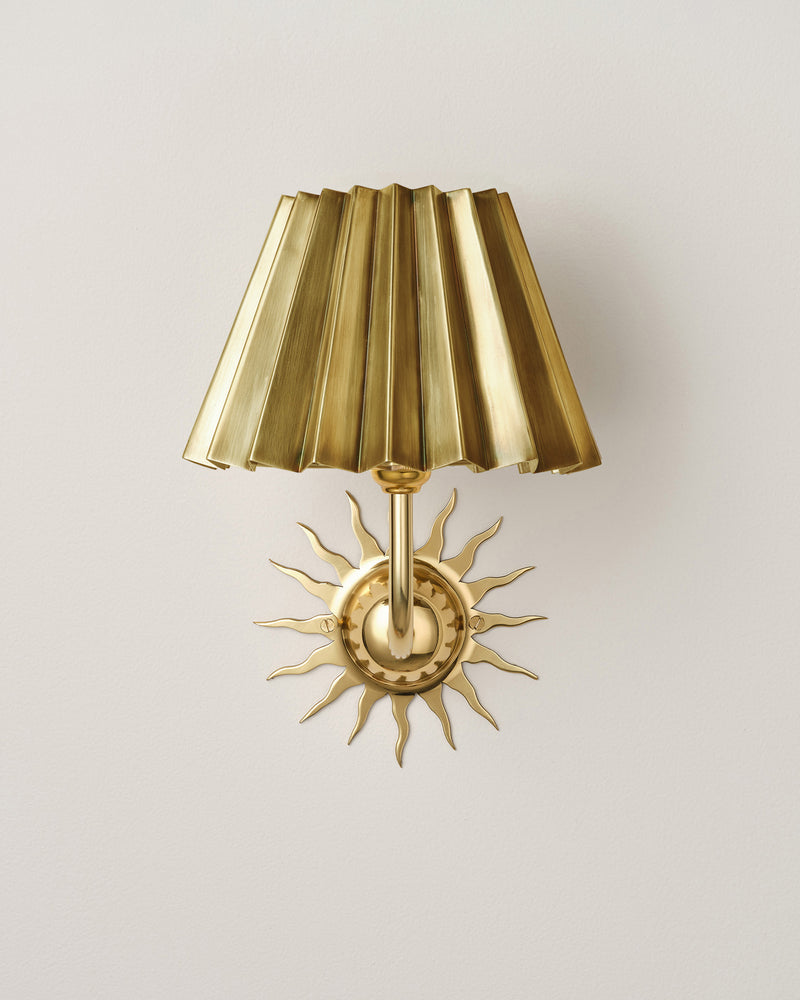 Pleated Lampshade, Brass, Mini