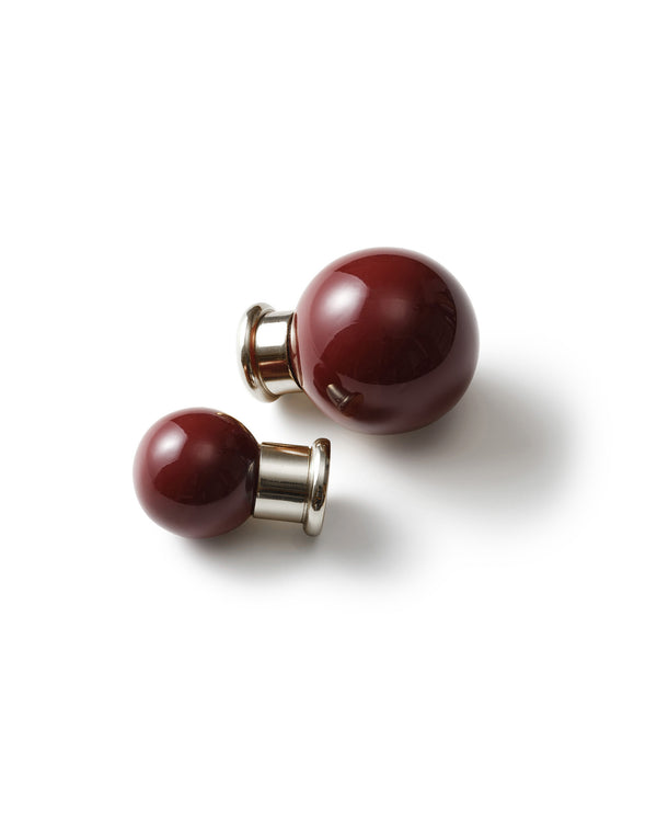 Coloured Knob, Cherry, Nickel