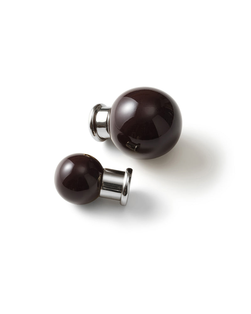 Coloured Knob, Chocolate, Nickel