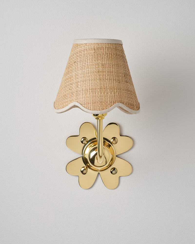 Clover Wall Light, Polished Brass