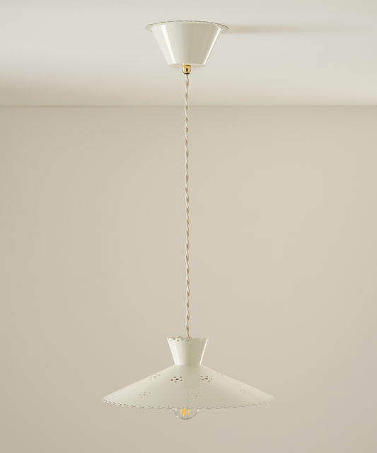 Floral Brass Shade, Cream