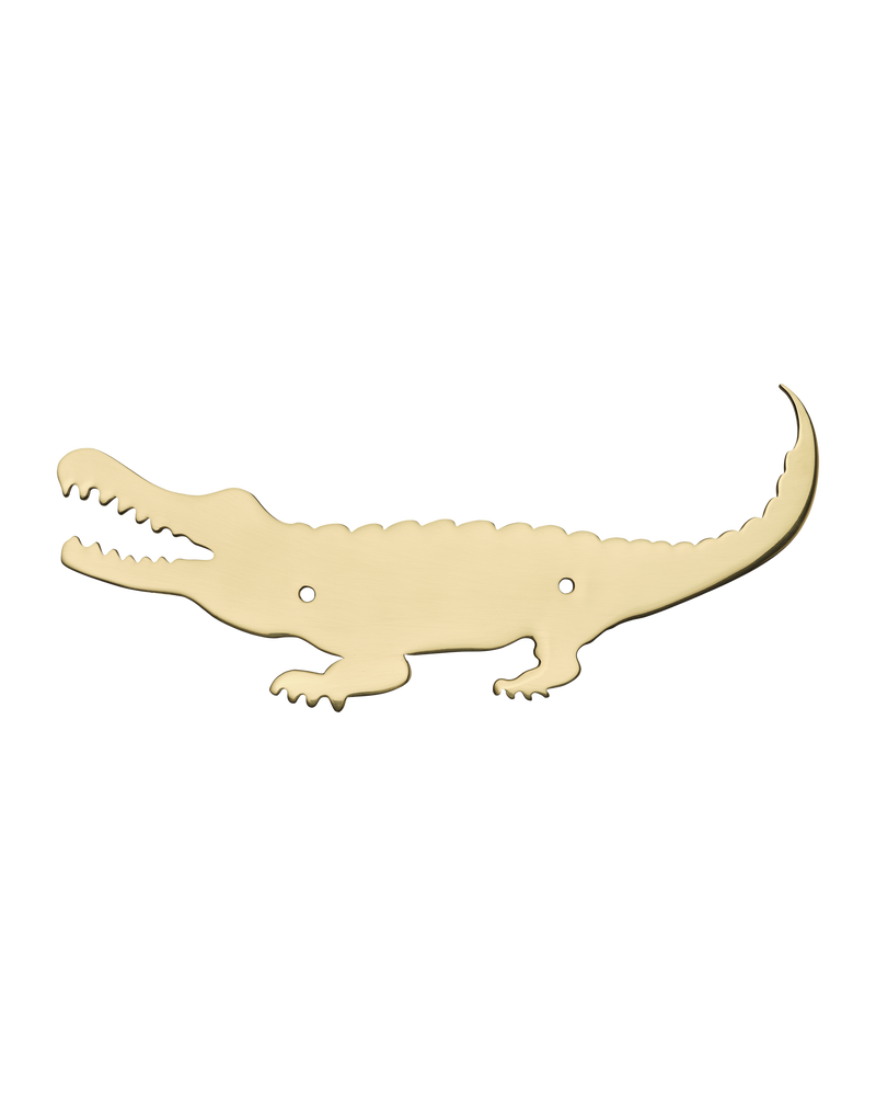Crocodile Backplate, Polished Brass