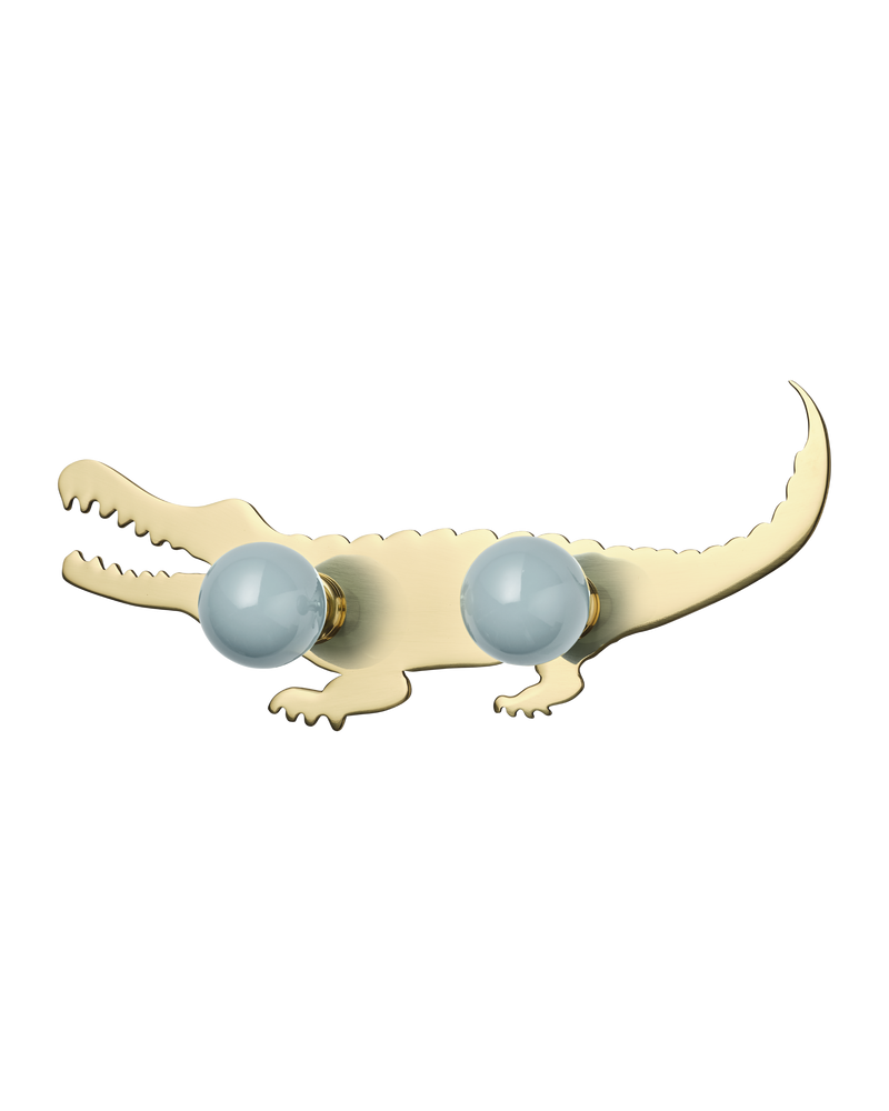 Crocodile Backplate, Polished Brass