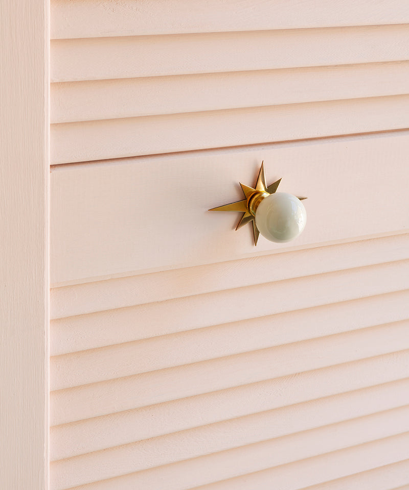 Coloured Knob, Putty, Brass