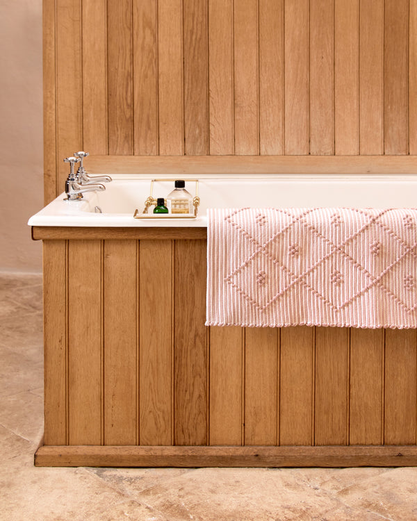 Stripe Bathmat, Powder Pink