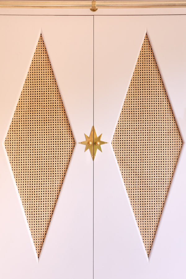 Pair of Star Backplates, Aged Brass