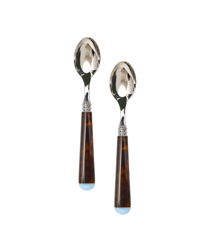 Tortoiseshell Teaspoons, Set Of Two, Blue