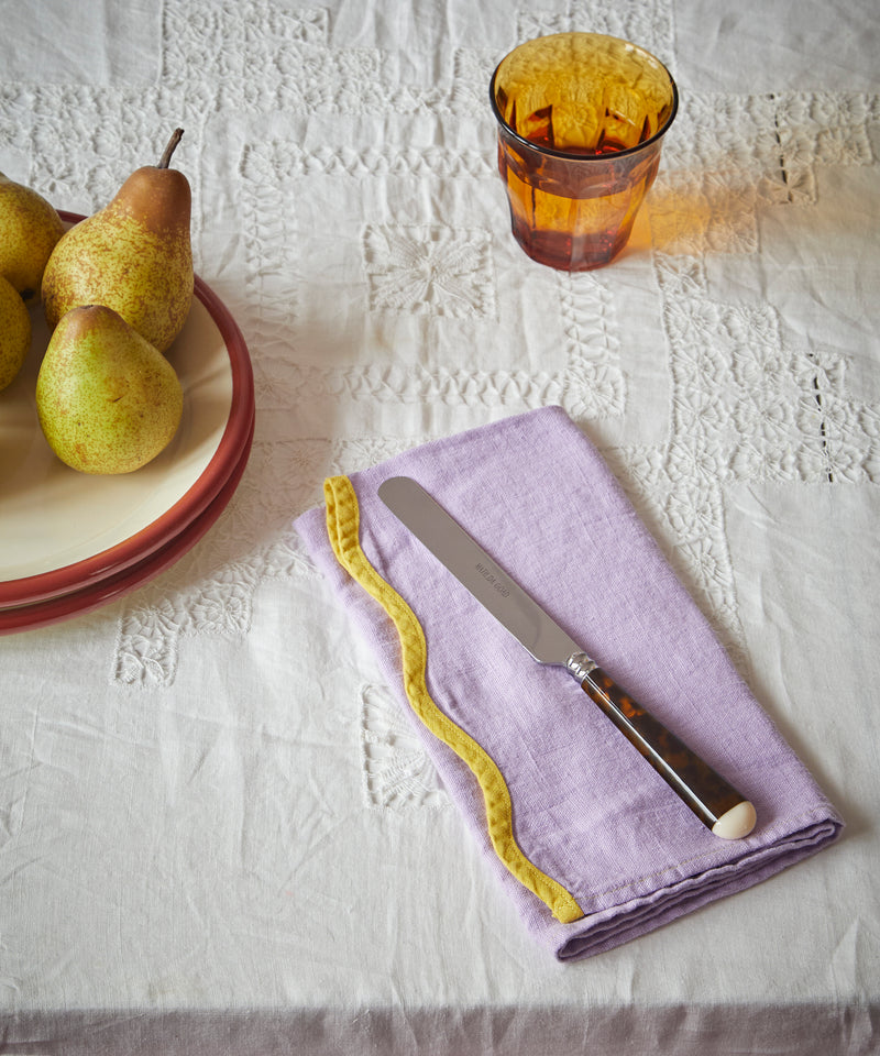 Scallop Linen Napkins, Set Of 4, Lilac