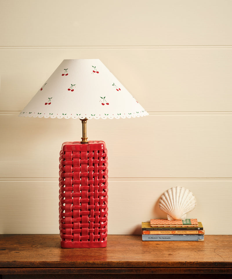 Woven Ceramic Lamp Base, Red