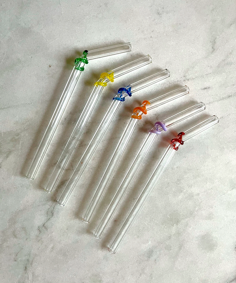 Glass Straws, Set Of 6