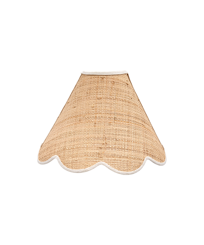 Half Moon Scallop Shade, Cream Trim