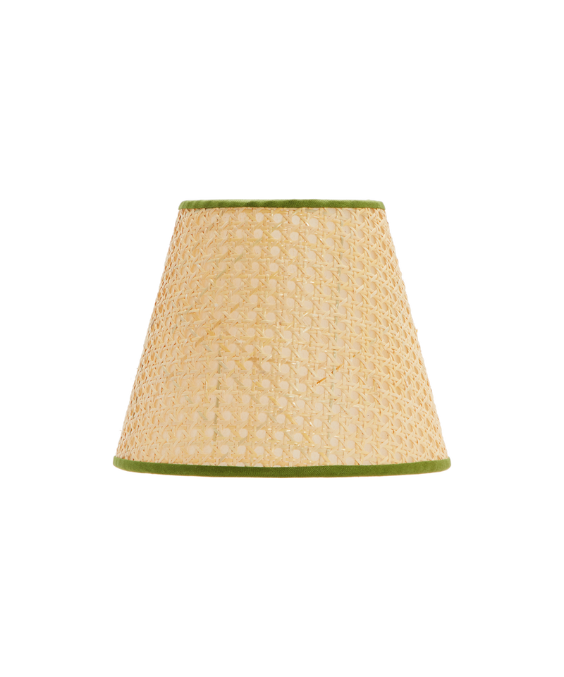 Cane Lampshade, Khaki Trim, Small