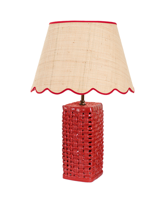 Woven Ceramic Lamp, Red